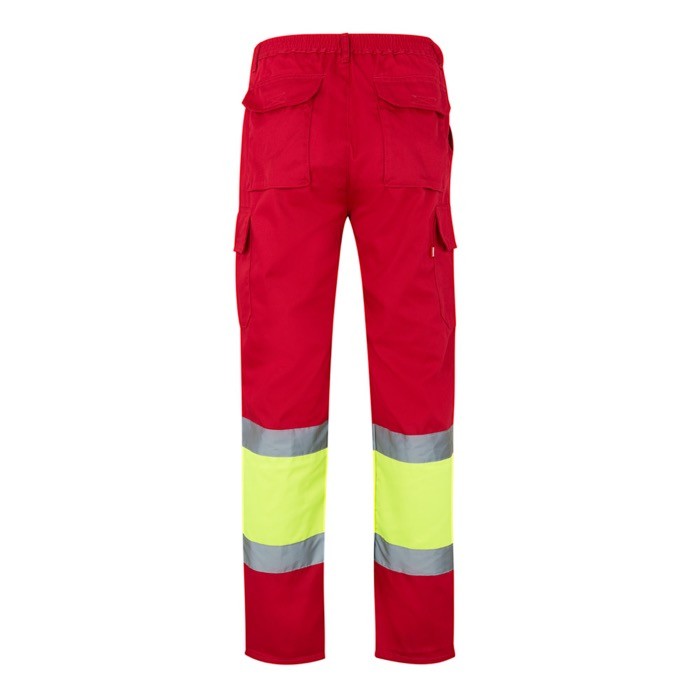 Pantalón laboral unisex en algodón y poliéster 210 g/m2 color rojo segunda vista Pantalón laboral unisex en algodón y poliéster 210 g/m2 color rojo segunda vista