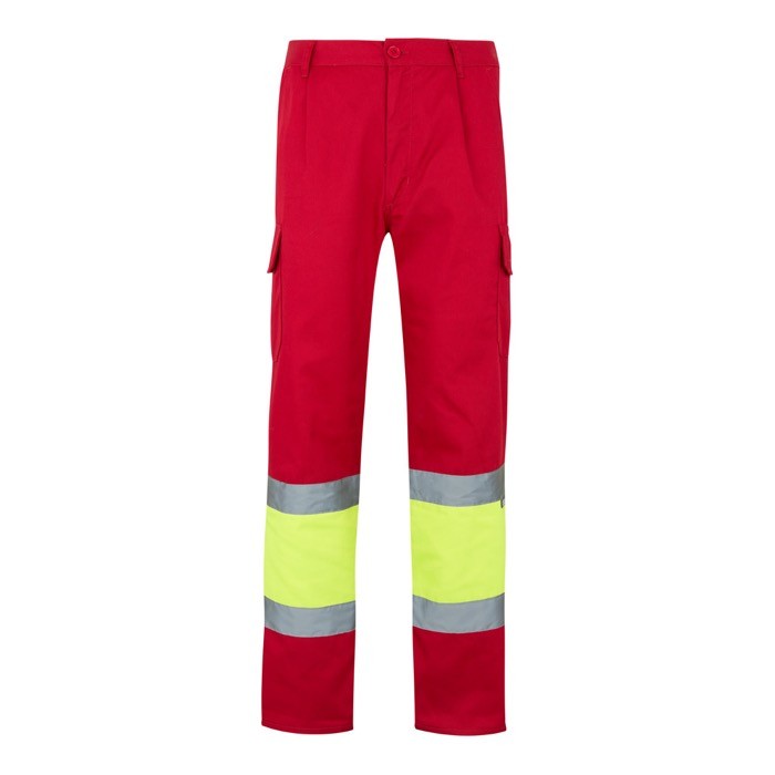 Pantalón laboral unisex en algodón y poliéster 210 g/m2 color rojo Pantalón laboral unisex en algodón y poliéster 210 g/m2 color rojo