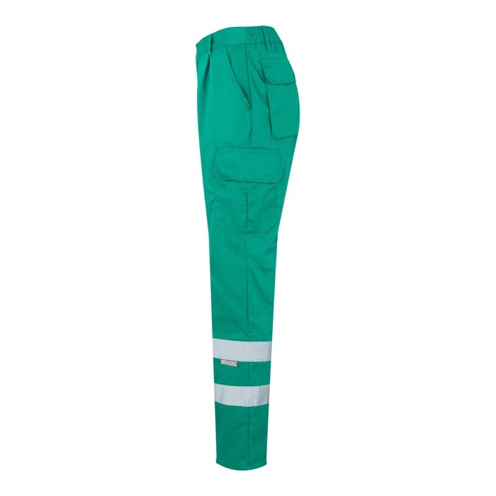 Pantalón laboral de sarga en algodón y poliéster 200 g/m2 color verde tercera vista Pantalón laboral de sarga en algodón y poliéster 200 g/m2 color verde tercera vista