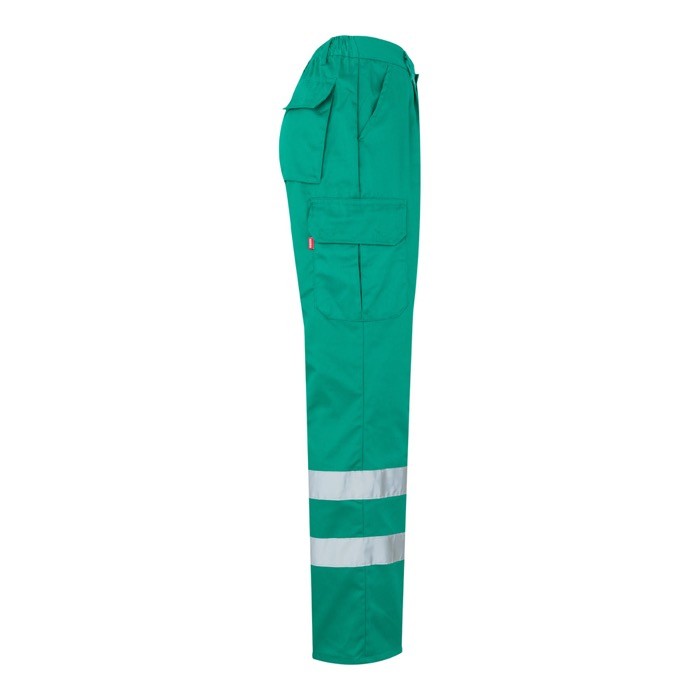 Pantalón laboral de sarga en algodón y poliéster 200 g/m2 color verde cuarta vista Pantalón laboral de sarga en algodón y poliéster 200 g/m2 color verde cuarta vista