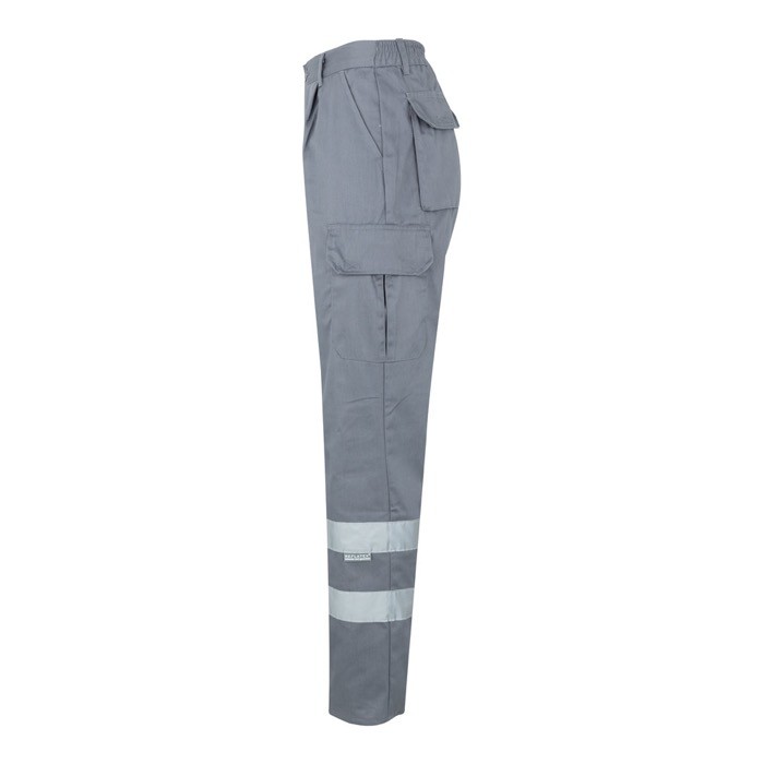 Pantalón laboral de sarga en algodón y poliéster 200 g/m2 color gris tercera vista Pantalón laboral de sarga en algodón y poliéster 200 g/m2 color gris tercera vista