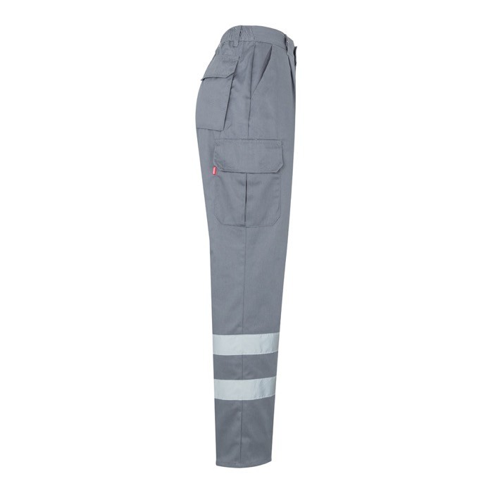 Pantalón laboral de sarga en algodón y poliéster 200 g/m2 color gris cuarta vista Pantalón laboral de sarga en algodón y poliéster 200 g/m2 color gris cuarta vista