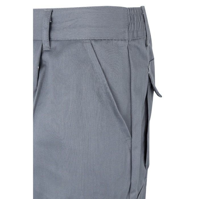 Pantalón laboral de sarga en algodón y poliéster 200 g/m2 color gris sexta vista Pantalón laboral de sarga en algodón y poliéster 200 g/m2 color gris sexta vista
