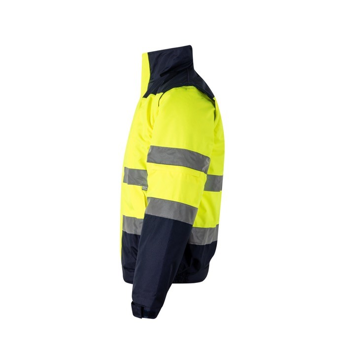 Chaqueta de trabajo acolchada con revestimiento 180 g/m2 color amarillo tercera vista Chaqueta de trabajo acolchada con revestimiento 180 g/m2 color amarillo tercera vista