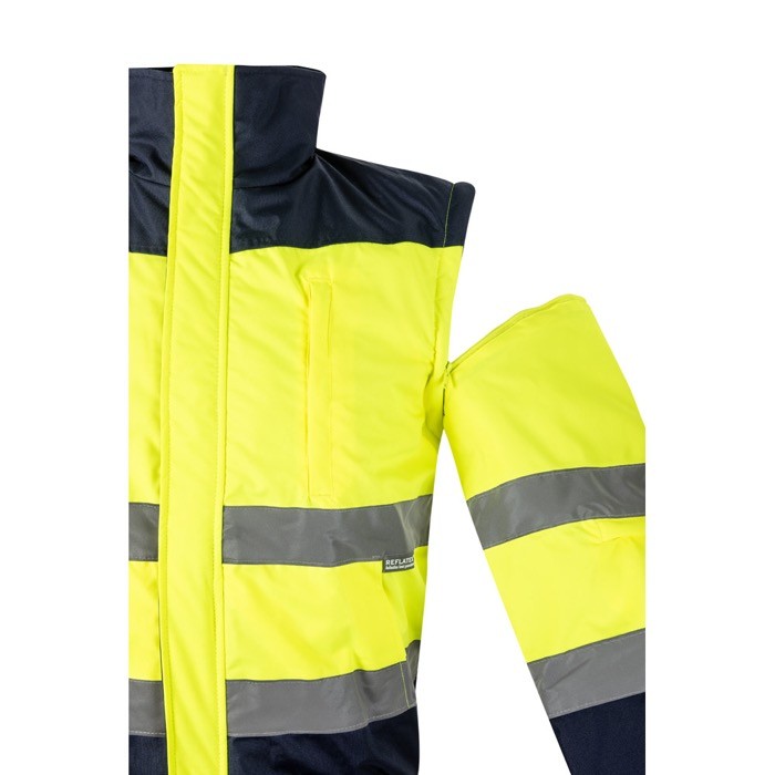 Chaqueta de trabajo acolchada con revestimiento 180 g/m2 color amarillo septima vista Chaqueta de trabajo acolchada con revestimiento 180 g/m2 color amarillo septima vista