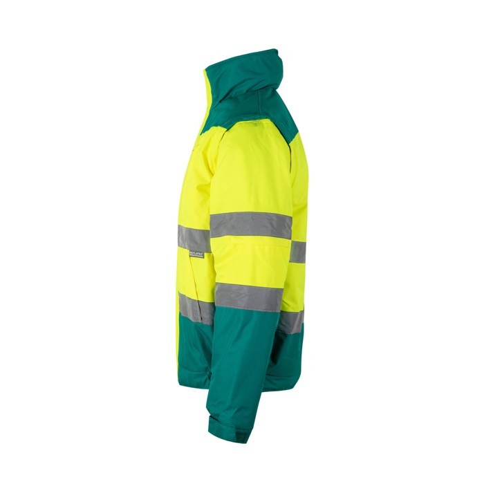 Chaqueta laboral extra grande de poliéster reflectante 180 g/m2 color verde tercera vista