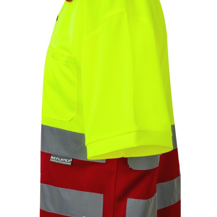 Polo de trabajo de manga corta con alta visibilidad 160 g/m2 septima vista Polo de trabajo de manga corta con alta visibilidad 160 g/m2 septima vista