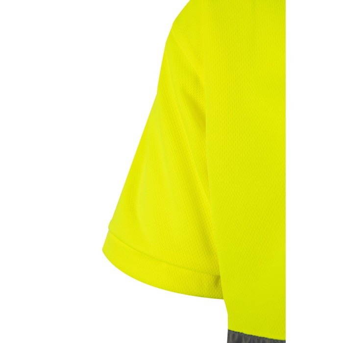 Polo de trabajo de manga corta con alta visibilidad 160 g/m2 color amarillo sexta vista Polo de trabajo de manga corta con alta visibilidad 160 g/m2 color amarillo sexta vista