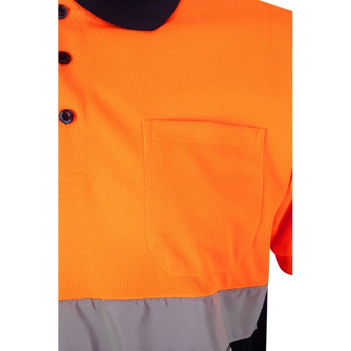 Polo de trabajo de manga corta con alta visibilidad 160 g/m2 septima vista Polo de trabajo de manga corta con alta visibilidad 160 g/m2 septima vista
