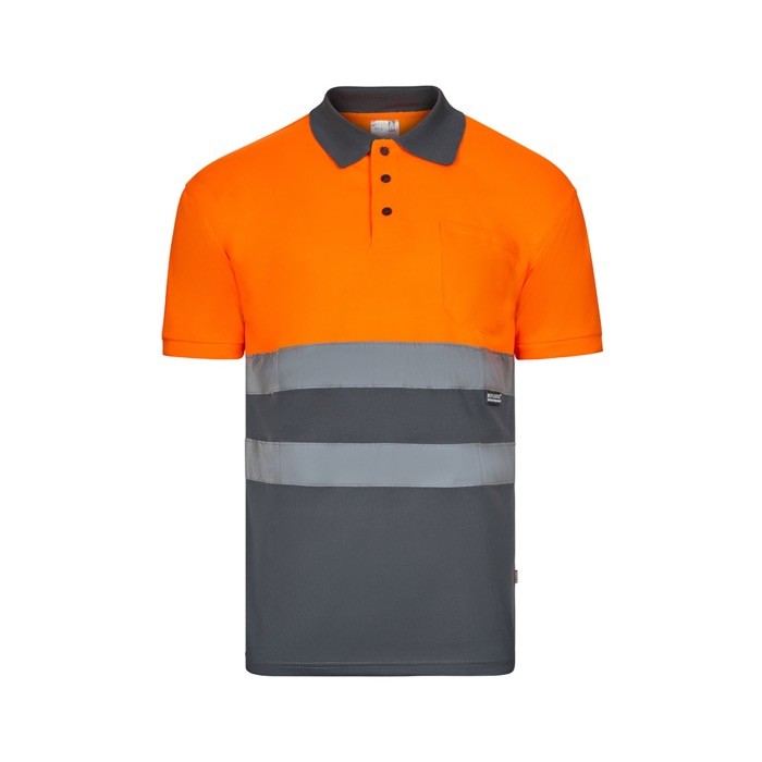 Polo de trabajo de manga corta con alta visibilidad 160 g/m2 color naranja Polo de trabajo de manga corta con alta visibilidad 160 g/m2 color naranja