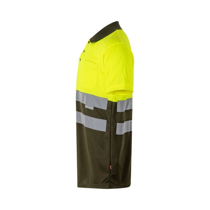 Polo de trabajo de manga corta con alta visibilidad 160 g/m2 tercera vista Polo de trabajo de manga corta con alta visibilidad 160 g/m2 tercera vista