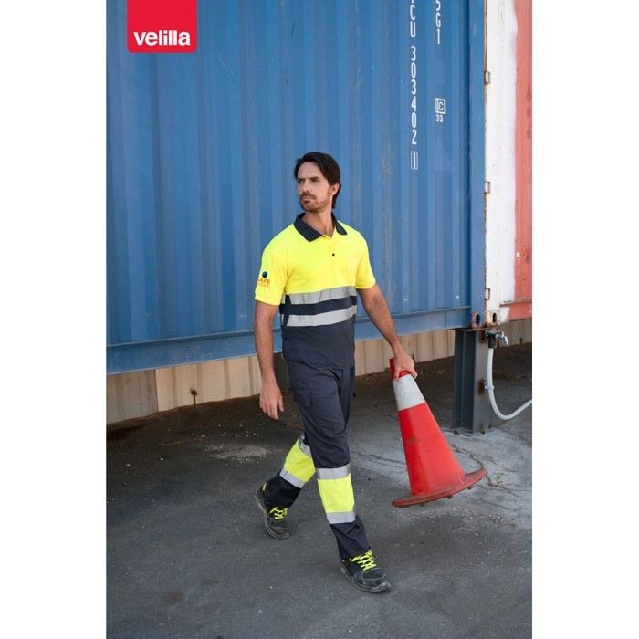 Polo de trabajo de manga corta con alta visibilidad 160 g/m2 vista bodegón Polo de trabajo de manga corta con alta visibilidad 160 g/m2 vista bodegón