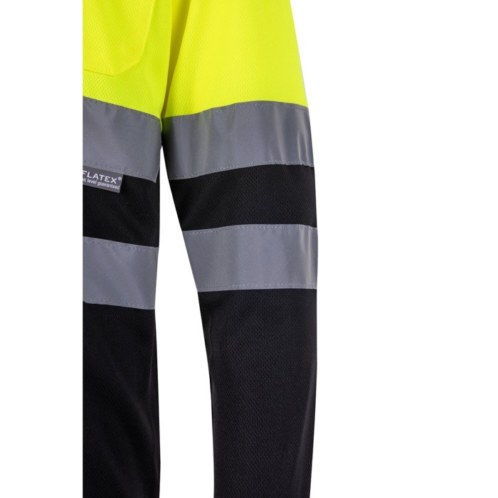 Polo laboral de manga larga con reflectantes 160 g/m2 color negro sexta vista Polo laboral de manga larga con reflectantes 160 g/m2 color negro sexta vista