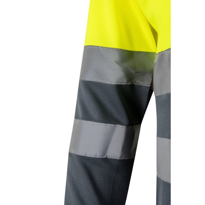 Polo de trabajo de manga larga extra grande en poliéster 160 g/m2 color amarillo sexta vista Polo de trabajo de manga larga extra grande en poliéster 160 g/m2 color amarillo sexta vista