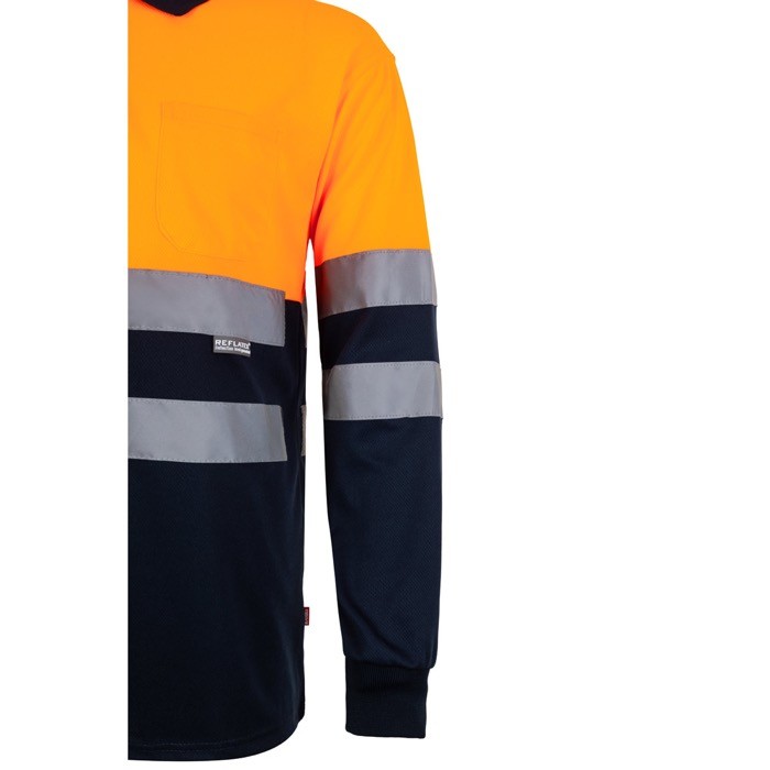 Polo de trabajo de manga larga extra grande en poliéster 160 g/m2 sexta vista Polo de trabajo de manga larga extra grande en poliéster 160 g/m2 sexta vista