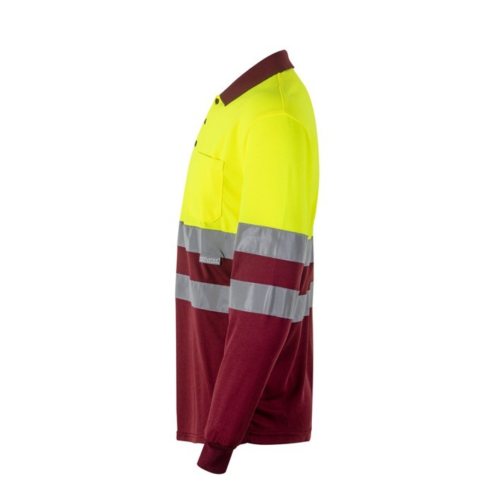 Polo de trabajo de manga larga extra grande en poliéster 160 g/m2 tercera vista Polo de trabajo de manga larga extra grande en poliéster 160 g/m2 tercera vista