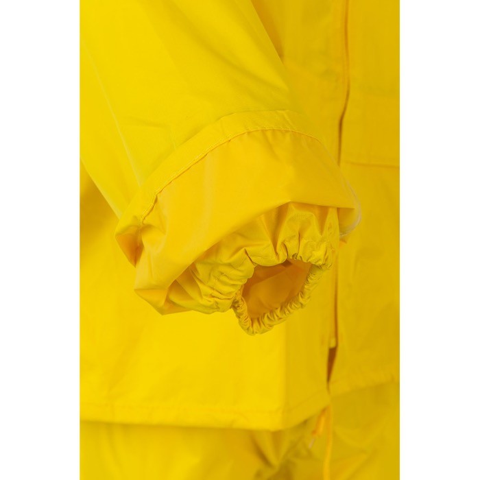 Traje de lluvia laboral de dos piezas de poliéser revestido 225 g/m2 color amarillo sexta vista Traje de lluvia laboral de dos piezas de poliéser revestido 225 g/m2 color amarillo sexta vista