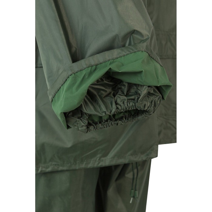 Traje de lluvia laboral de dos piezas de poliéser revestido 225 g/m2 color verde sexta vista Traje de lluvia laboral de dos piezas de poliéser revestido 225 g/m2 color verde sexta vista