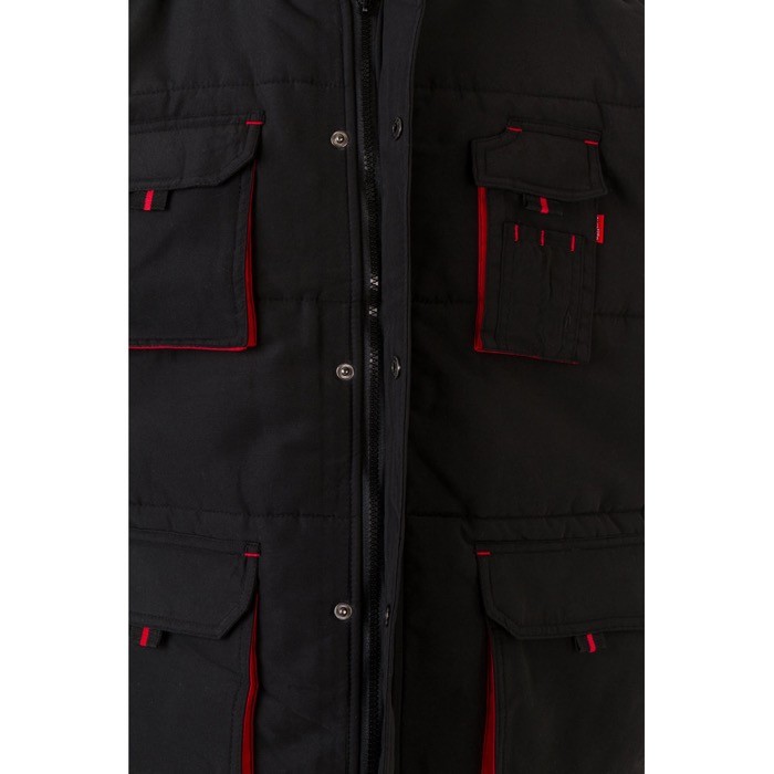 Chaleco laboral unisex multibolsillos de poliéster 120 g/m2 color rojo oscuro quinta vista Chaleco laboral unisex multibolsillos de poliéster 120 g/m2 color rojo oscuro quinta vista