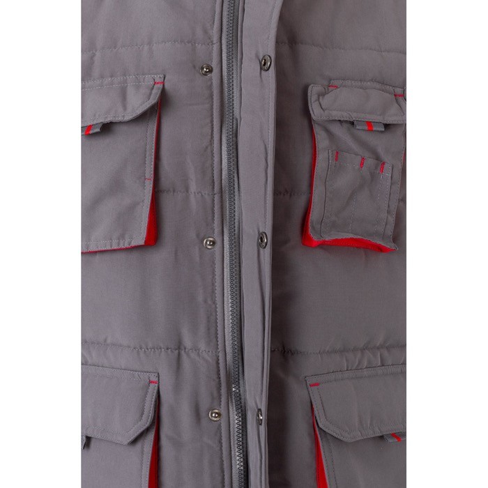 Chaleco laboral unisex multibolsillos de poliéster 120 g/m2 color rojo quinta vista Chaleco laboral unisex multibolsillos de poliéster 120 g/m2 color rojo quinta vista