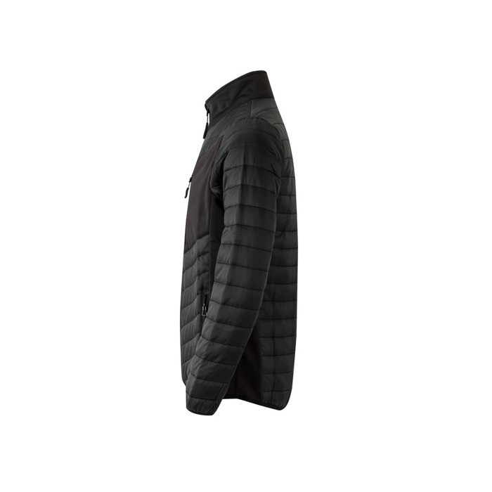 Chaqueta acolchada con tejido elástico en varias zonas 265 g/m2 color negro tercera vista Chaqueta acolchada con tejido elástico en varias zonas 265 g/m2 color negro tercera vista