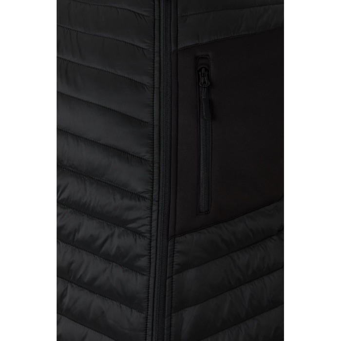 Chaqueta acolchada con tejido elástico en varias zonas 265 g/m2 color negro sexta vista Chaqueta acolchada con tejido elástico en varias zonas 265 g/m2 color negro sexta vista