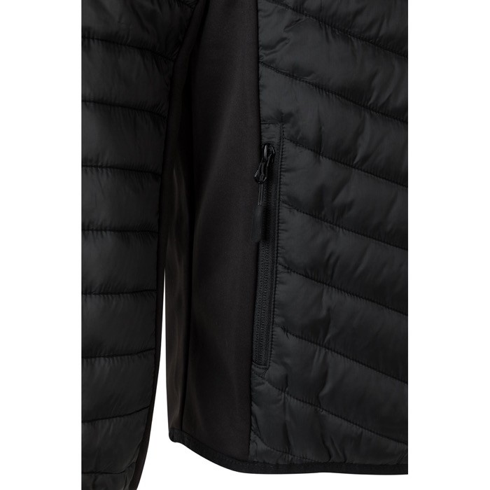 Chaqueta acolchada con tejido elástico en varias zonas 265 g/m2 color negro septima vista Chaqueta acolchada con tejido elástico en varias zonas 265 g/m2 color negro septima vista