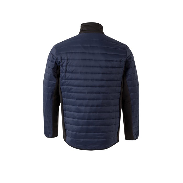 Chaqueta acolchada con tejido elástico en varias zonas 265 g/m2 color azul segunda vista Chaqueta acolchada con tejido elástico en varias zonas 265 g/m2 color azul segunda vista