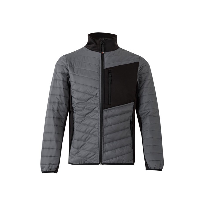 Chaqueta acolchada con tejido elástico en varias zonas 265 g/m2 color gris Chaqueta acolchada con tejido elástico en varias zonas 265 g/m2 color gris