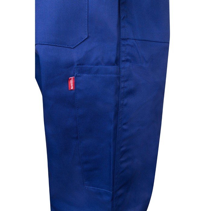 Mono de trabajo de algodón y poliéster con cremallera 200 g/m2 color azul real septima vista Mono de trabajo de algodón y poliéster con cremallera 200 g/m2 color azul real septima vista