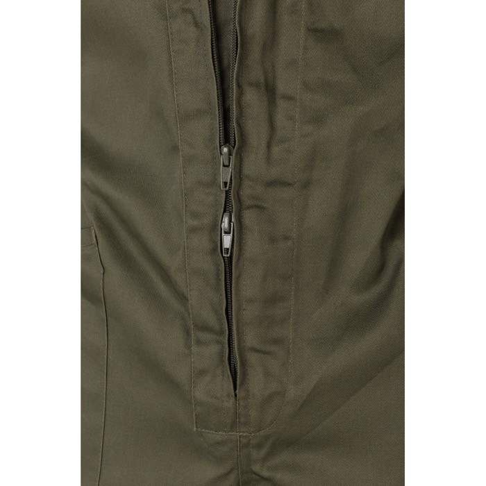 Mono de trabajo de algodón y poliéster con cremallera 200 g/m2 color verde militar quinta vista Mono de trabajo de algodón y poliéster con cremallera 200 g/m2 color verde militar quinta vista