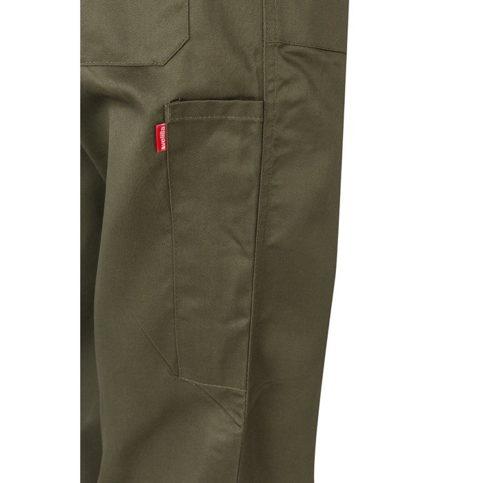 Mono de trabajo de algodón y poliéster con cremallera 200 g/m2 color verde militar septima vista Mono de trabajo de algodón y poliéster con cremallera 200 g/m2 color verde militar septima vista