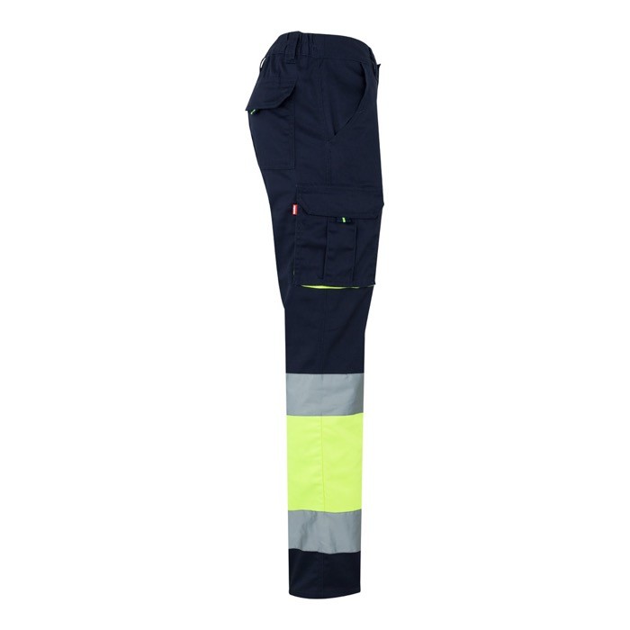 Pantalón de trabajo multibolsillos elástico bicolor 240 g/m2 color amarillo cuarta vista Pantalón de trabajo multibolsillos elástico bicolor 240 g/m2 color amarillo cuarta vista