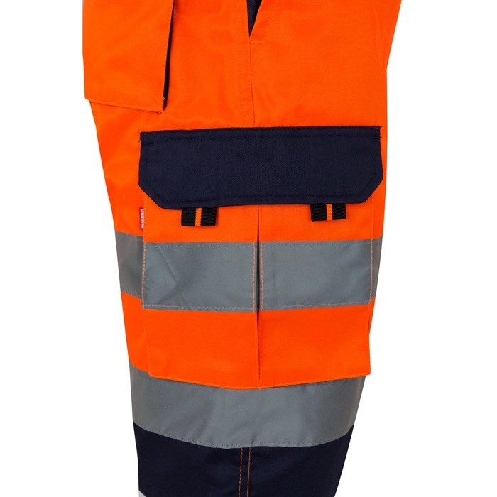 Bermudas para trabajar de colores llamativos y reflectantes 210 g/m2 color naranja quinta vista Bermudas para trabajar de colores llamativos y reflectantes 210 g/m2 color naranja quinta vista
