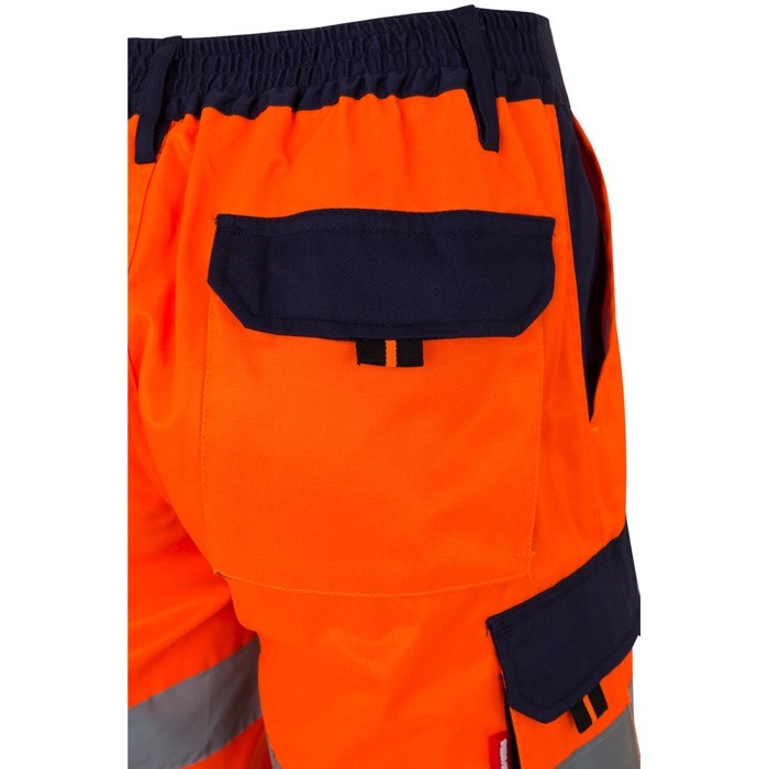 Bermudas para trabajar de colores llamativos y reflectantes 210 g/m2 color naranja sexta vista Bermudas para trabajar de colores llamativos y reflectantes 210 g/m2 color naranja sexta vista