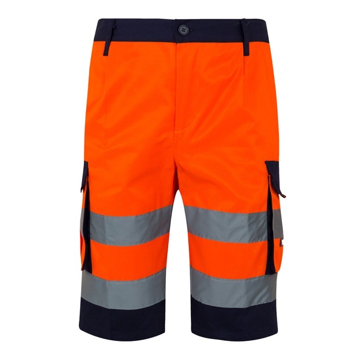 Bermudas para trabajar de colores llamativos y reflectantes 210 g/m2 color naranja Bermudas para trabajar de colores llamativos y reflectantes 210 g/m2 color naranja