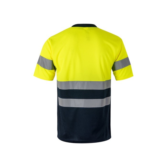 Camiseta técnica para trabajar de poliéster con reflectantes 140 g/m2 segunda vista Camiseta técnica para trabajar de poliéster con reflectantes 140 g/m2 segunda vista