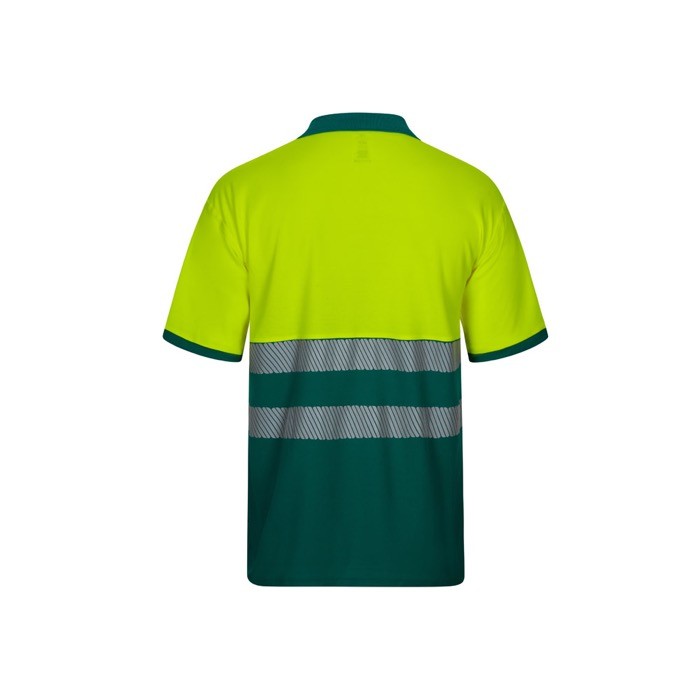 Polo de trabajo en piqué de manga corta algodón y poliéster 150 g/m2 color verde segunda vista