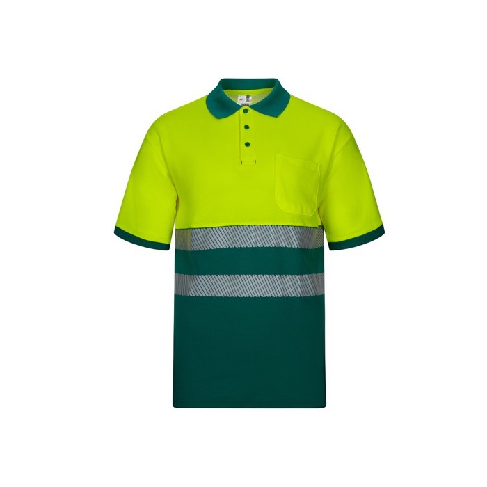 Polo de trabajo en piqué de manga corta algodón y poliéster 150 g/m2 color verde