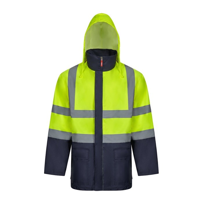 Parka 4 en 1 extra grande con revestimiento de poliéster 180 g/m2 color amarillo quinta vista Parka 4 en 1 extra grande con revestimiento de poliéster 180 g/m2 color amarillo quinta vista