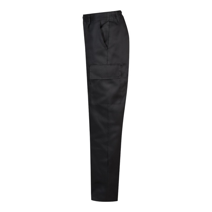 Pantalón de algodón y poliéster con cintura elástica 190 g/m2 color negro tercera vista Pantalón de algodón y poliéster con cintura elástica 190 g/m2 color negro tercera vista