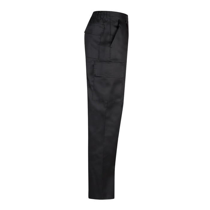 Pantalón de algodón y poliéster con cintura elástica 190 g/m2 color negro cuarta vista Pantalón de algodón y poliéster con cintura elástica 190 g/m2 color negro cuarta vista