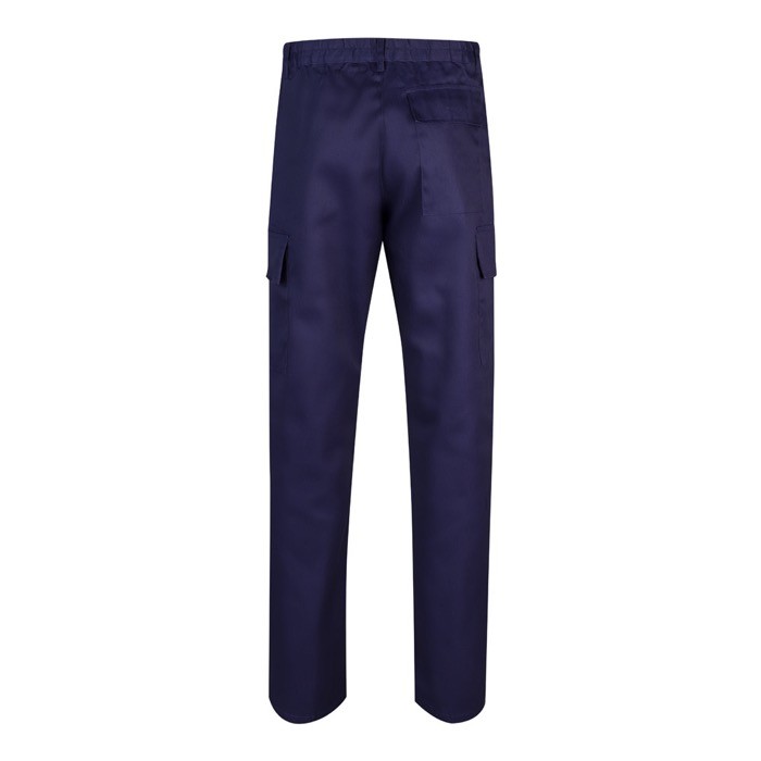 Pantalón de algodón y poliéster con cintura elástica 190 g/m2 color azul segunda vista Pantalón de algodón y poliéster con cintura elástica 190 g/m2 color azul segunda vista