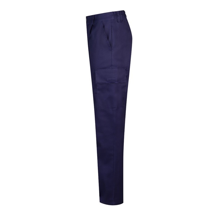 Pantalón de algodón y poliéster con cintura elástica 190 g/m2 color azul tercera vista Pantalón de algodón y poliéster con cintura elástica 190 g/m2 color azul tercera vista