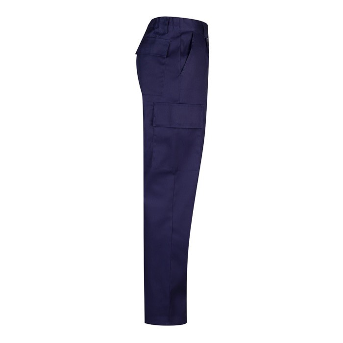 Pantalón de algodón y poliéster con cintura elástica 190 g/m2 color azul cuarta vista Pantalón de algodón y poliéster con cintura elástica 190 g/m2 color azul cuarta vista