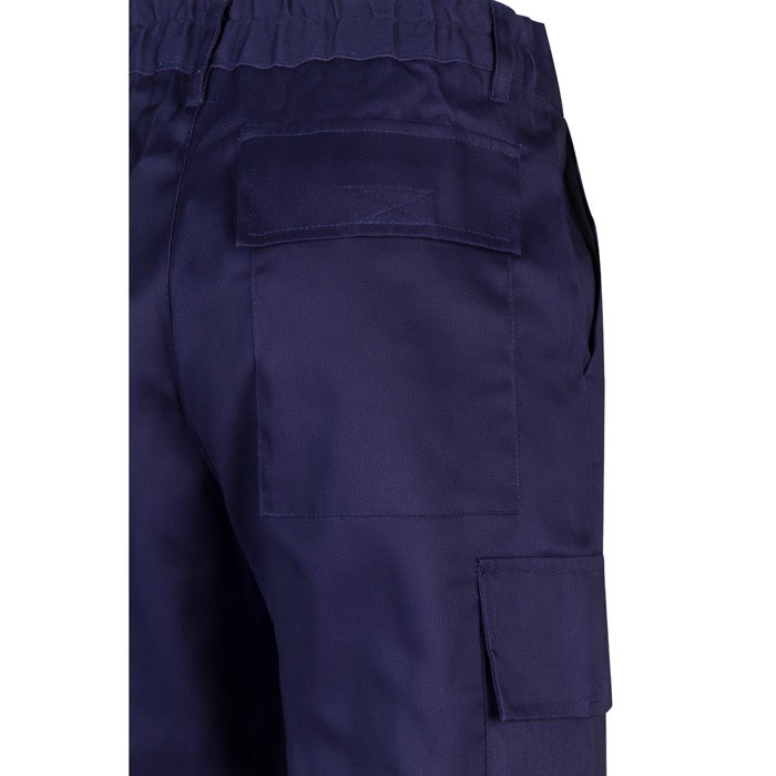 Pantalón de algodón y poliéster con cintura elástica 190 g/m2 color azul sexta vista Pantalón de algodón y poliéster con cintura elástica 190 g/m2 color azul sexta vista