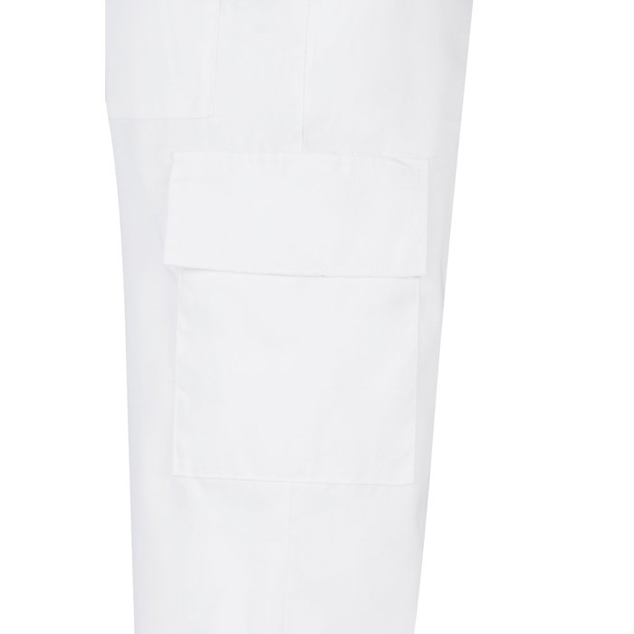 Pantalón de algodón y poliéster con cintura elástica 190 g/m2 color blanco quinta vista Pantalón de algodón y poliéster con cintura elástica 190 g/m2 color blanco quinta vista