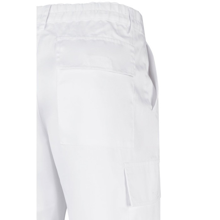 Pantalón de algodón y poliéster con cintura elástica 190 g/m2 color blanco sexta vista Pantalón de algodón y poliéster con cintura elástica 190 g/m2 color blanco sexta vista