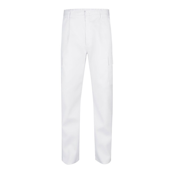Pantalón de algodón y poliéster con cintura elástica 190 g/m2 color blanco Pantalón de algodón y poliéster con cintura elástica 190 g/m2 color blanco