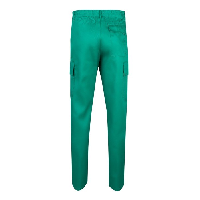 Pantalón de algodón y poliéster con cintura elástica 190 g/m2 color verde segunda vista Pantalón de algodón y poliéster con cintura elástica 190 g/m2 color verde segunda vista